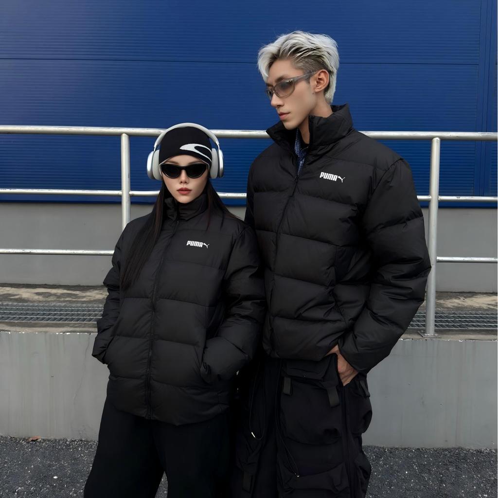 Puma Down Jackets Unisex Black Stand Collar Moderate 694695-01