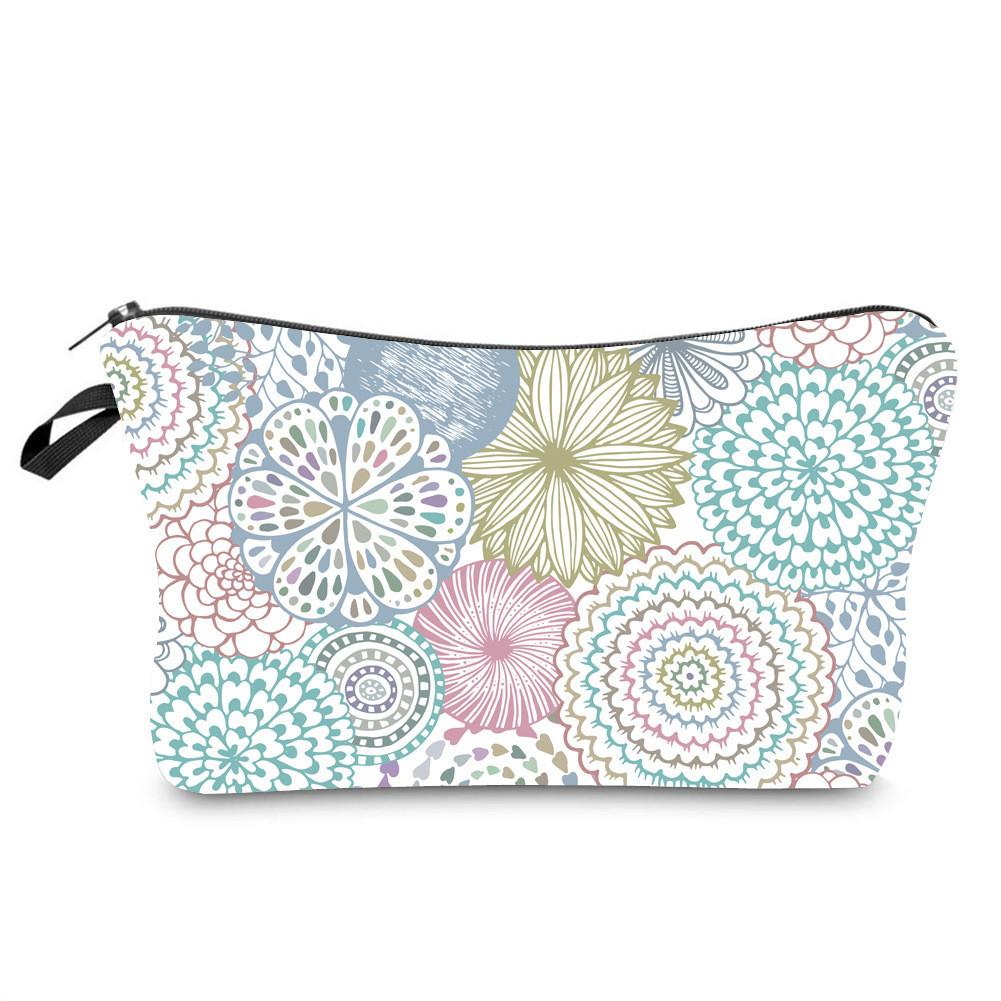 Trendige Vintage Mandala Blume Kosmetiktasche Handtasche Für Reisen Polyesterfutter Verschiedene Farboptionen