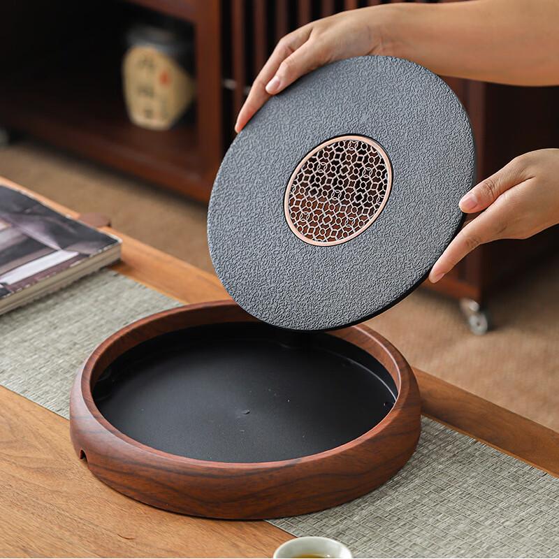 Zhinianhua Imitation Rosewood Round Kung Fu Tea Tray