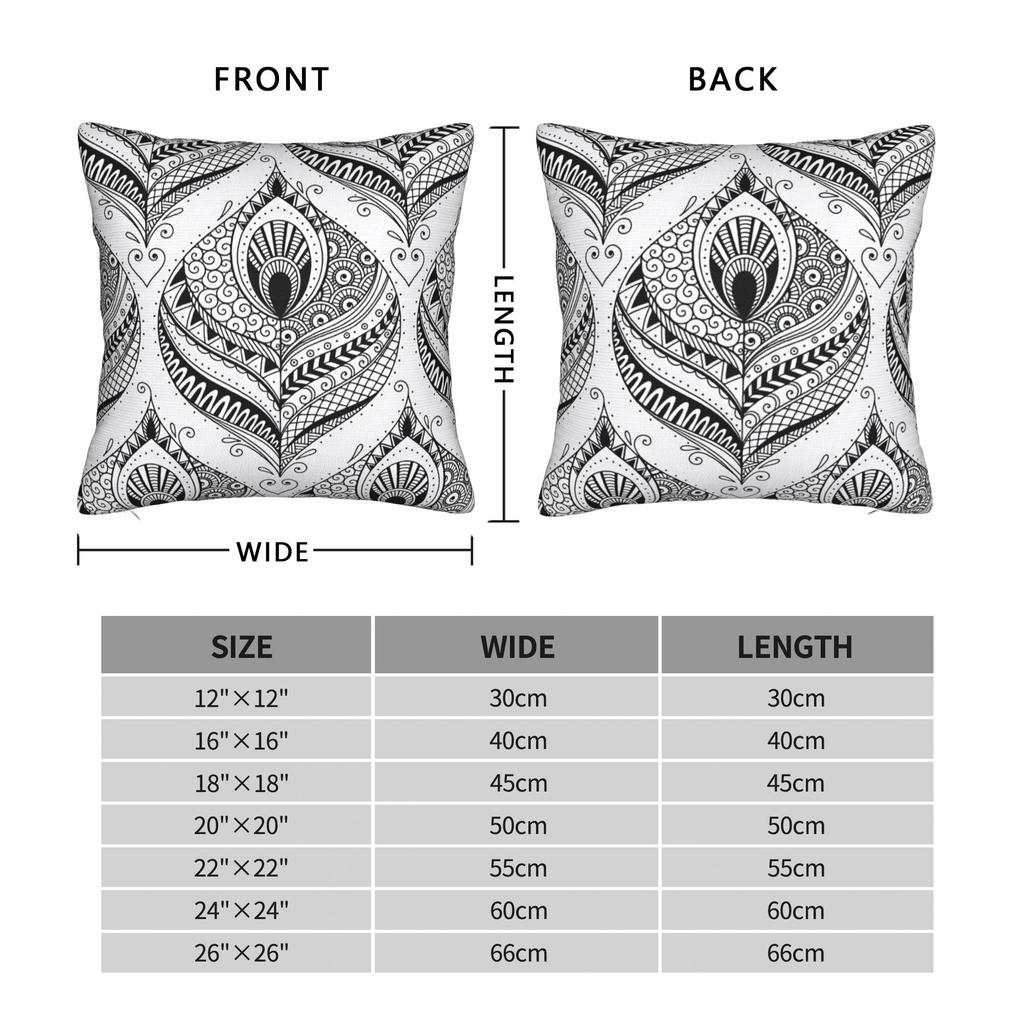 Ethnic Pattern Pillow Case  Comfy Pillow Cover For Sofa Home Decor Vintage Cushion Cover
