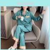 Silk Sleepwear Set For Women With Breathable Long Sleeve Pajamas For Home Comfort