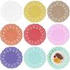 Grevosea 180 Pcs Paper Doilies, 3.5 Inch Round Lace Colored Paper Doilies, 9 Colors Oil-Absorbing Papers Placemats for Crafts Weddings Parties and