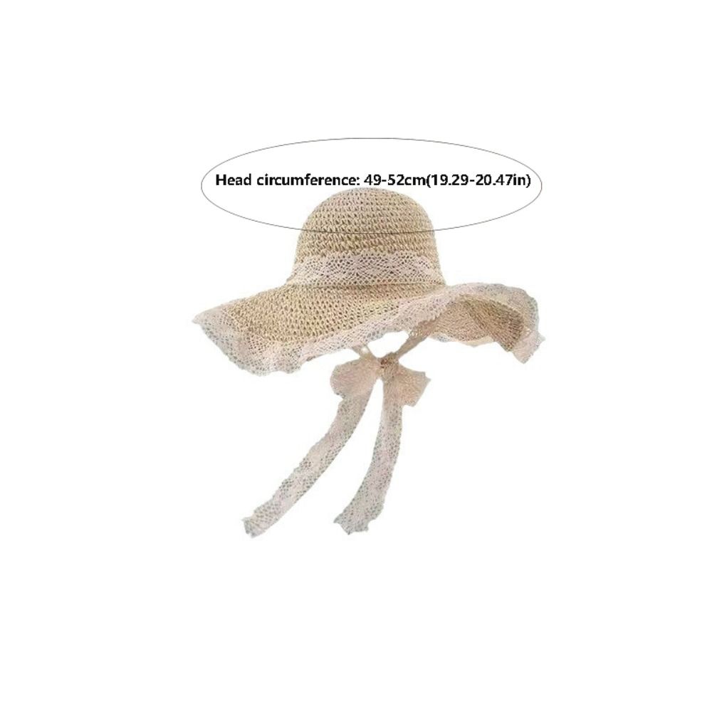 Lace Up Children Straw Sun Hat Shading Hat Anti-UV Sun Hat Cartoon Sunshade Hat Korean Style Foldable Children's Visor Hat
