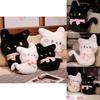 Adorable Plush Black Cat Stuffed Toy Soft And Cuddly Cartoon Kitty Pillow Gift