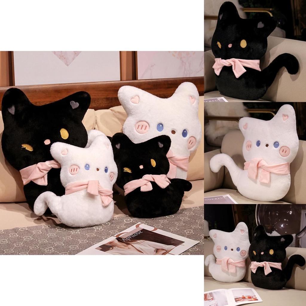 Adorable Plush Black Cat Stuffed Toy Soft And Cuddly Cartoon Kitty Pillow Gift