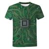 Funny Circuit Integrated Board T Shirt For Men 3D Print Short Sleeve Top Casual T-shirt Loose Tee Shirt Men Vintage Clothing