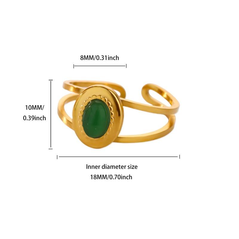 K gold-plated stainless steel ring women's personality simple niche leaf ring trendy jewelry