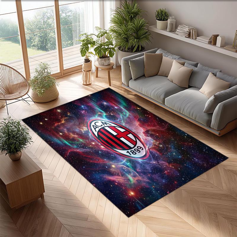 AC Milan Printed Flannel Area Rug Non Slip Soft Polyester Floor Carpet Indoor Decor Mat for Bedroom Living Room Sofa Game Room Home Decoration