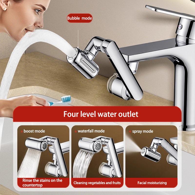 Four-speed Filter Mechanical Arm Universal Faucet Extender Anti-splash Bathroom Washbasin Rotating Faucet Bubbler Joint