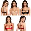 1/4 Cup Push-up Underwire Shelf Bra Satin Hollow Out Adjustable Straps Balconette Bralette for Women Lingerie Sleepwear