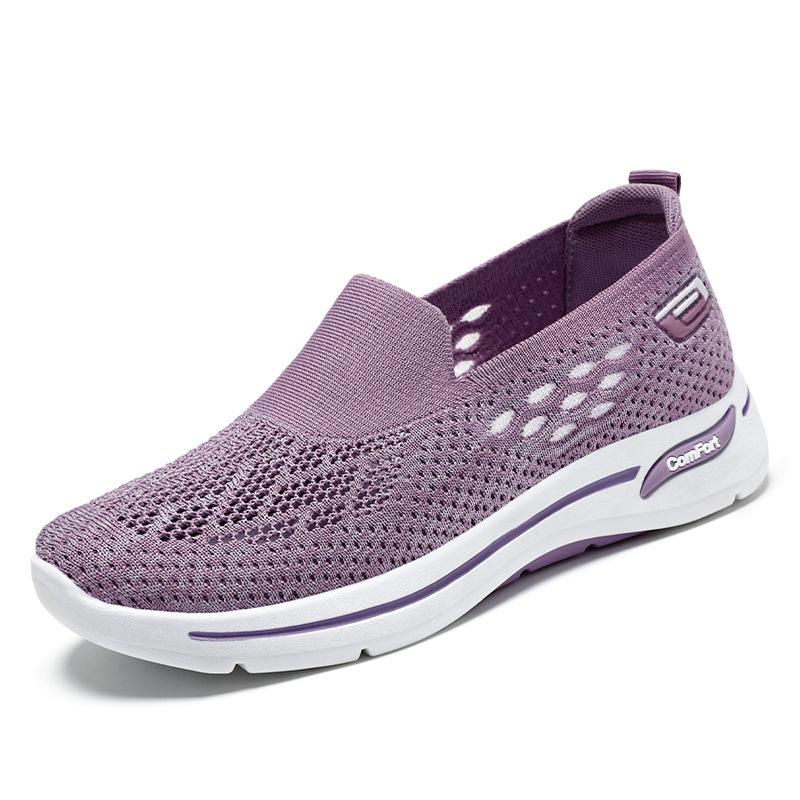 Summer 2025 Breathable Mesh Walking Shoes for Women - Comfortable Casual Shoes for Middle-Aged and Elderly