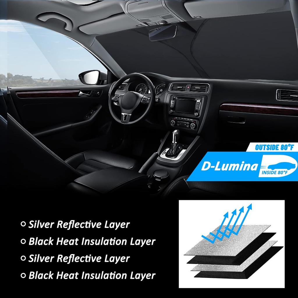 D-Lumina Windshield Sun Shade For  2024 2025 Honda HRV HR-V Accessories, Front Window Sunshade Sun Visor Protector Block UV Rays Heat, Foldable 2