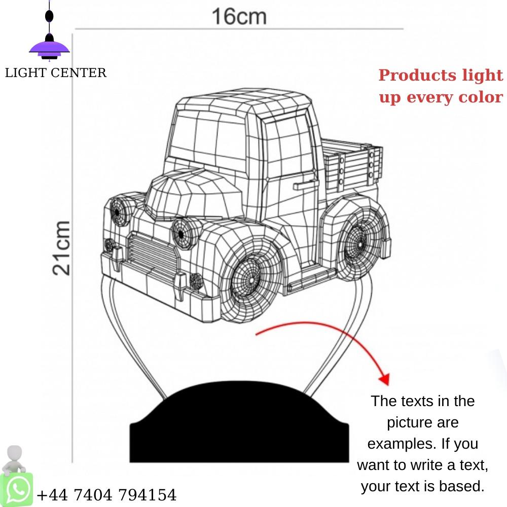 3D Anpassningsbara/ Nattlampor med lastbilstema Barn Estetisk rumsinredning Coola lampor Estetisk rumsinredning Födelsedagspresenter