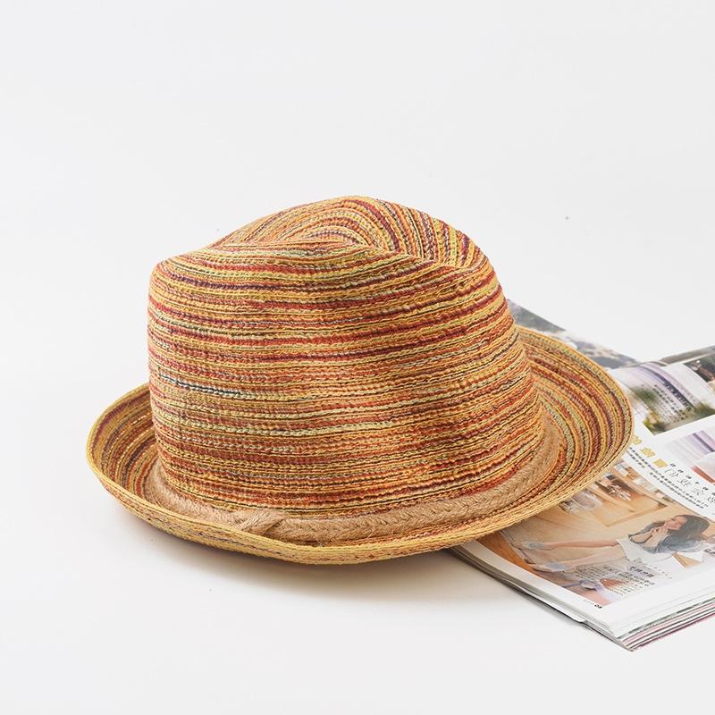 Cappelli Estivi Pieghevoli in Paglia Jazz da Donna Colorati Traspiranti Intrecciati Cappello da Sole a Falda Corta Panama Cappello Cubano da Uomo Pieghevole Kentucky