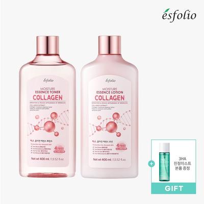 Collagen Essence Toner + Lotion Set 400ml Each [Calming Mist Included]
