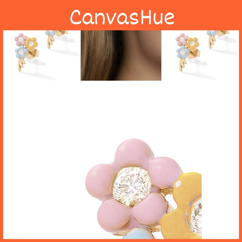 Modern Floral Alloy Earrings With Gemstone Inlays For Fashion Womens