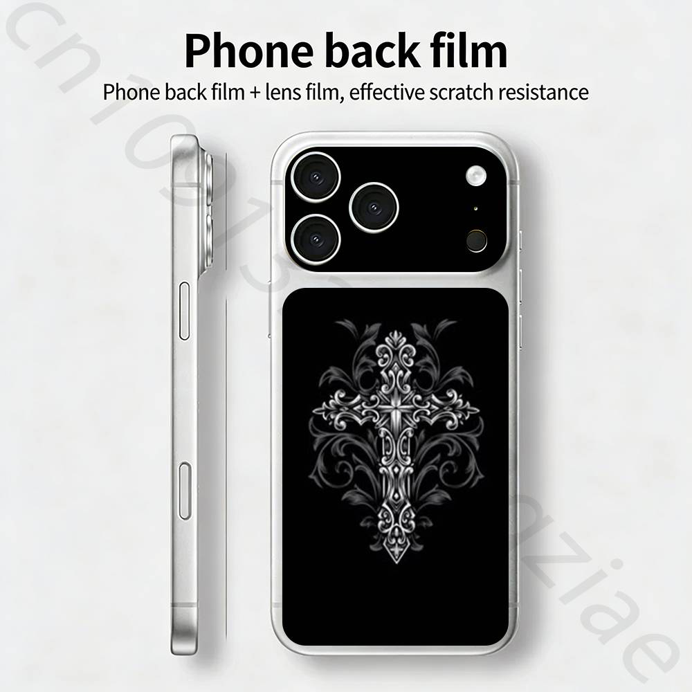 

Готична Мода Череп КВИТОК Наліпка Шкіра Wrap для iPhone 17 Pro/Pro max Захисна Плівка для Заду, Рамки, Камери iPhone17pro