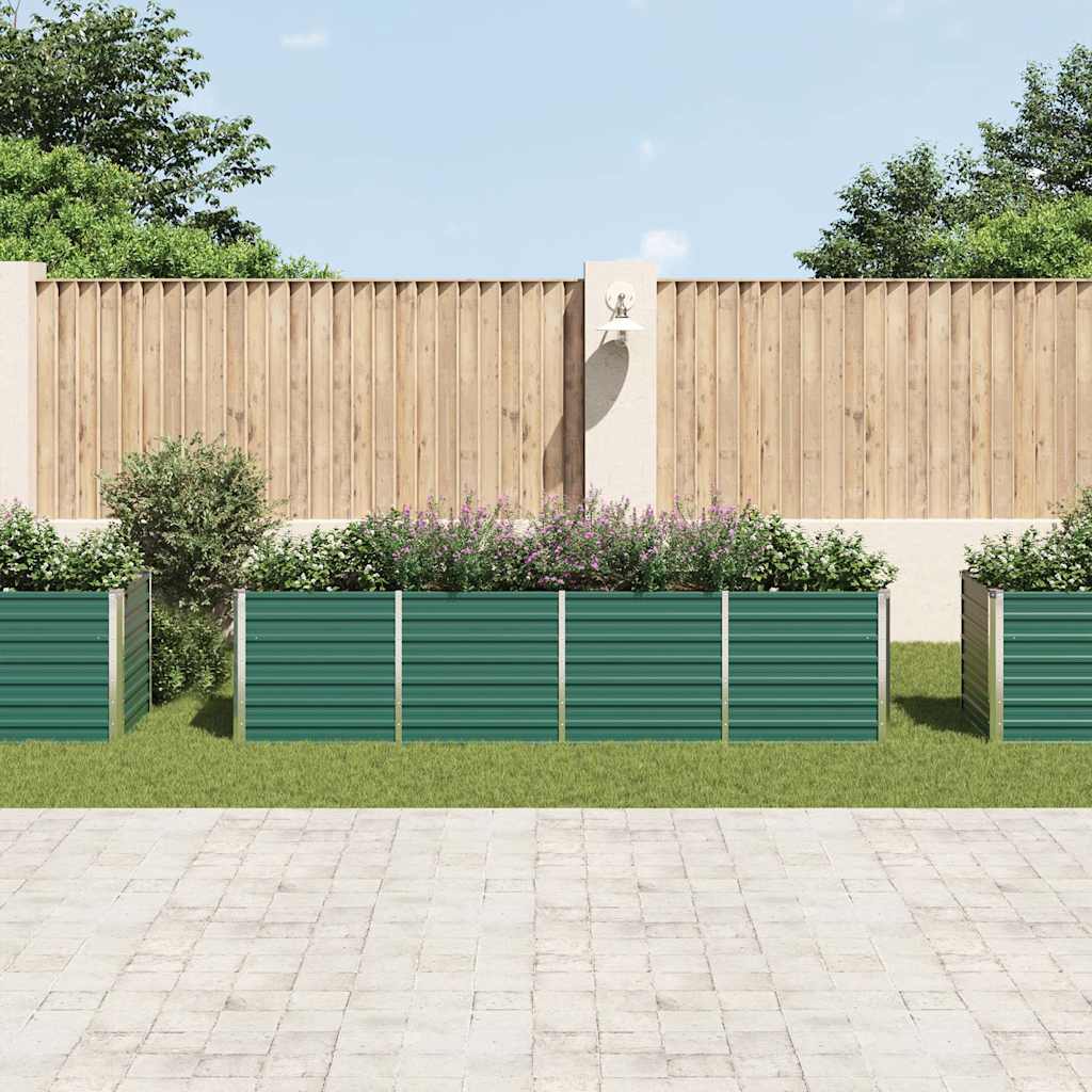 vidaXL Garten-Hochbeet Verzinkter Stahl 320x80x77 cm Grün