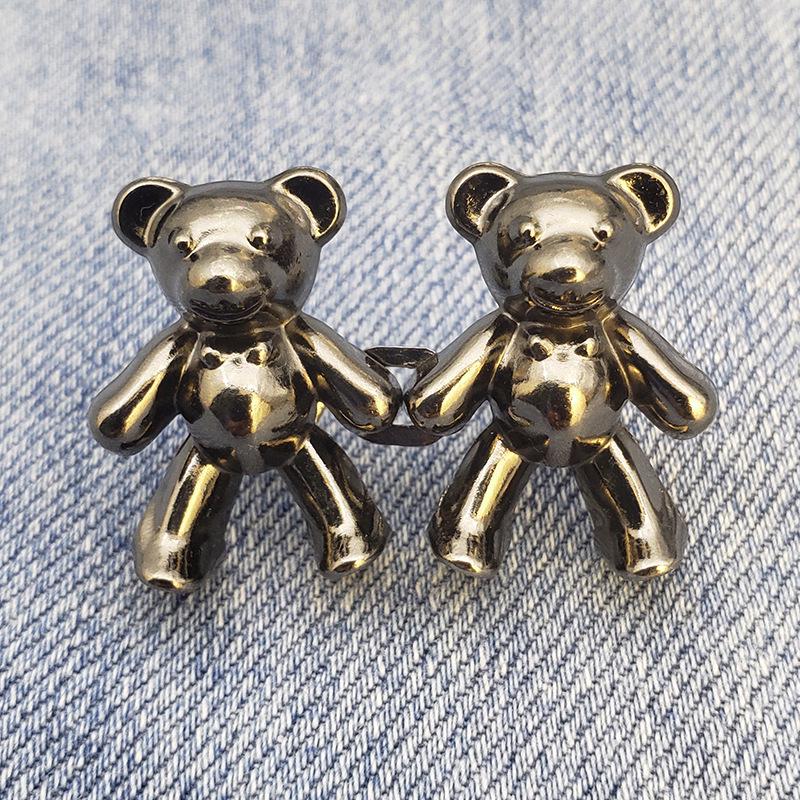 Bear Waist Slimming Adjustable Button Jeans Buckle - Detachable Tightening Pair