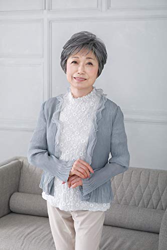 All-in-one wig for ladies, minimum short length, heat-resistant dark gray hair