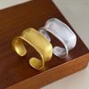 BF CLUB 925 Sterling Rings for Women Simple Geometric Handmade Irregular Retro Gold Shinning Ring Allergy For Birthday Gift