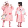 Kids Raincoat Waterproof Cute Pattern Lightweight Portable Children Hooded Rainwear for Girl Boy