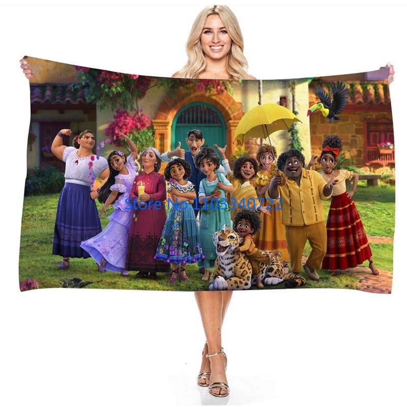 Cartoon Film Encanto Anime Bath Towels Microfiber Beach Swimming Towel Decor for Adults Kids Gift 75x150cm