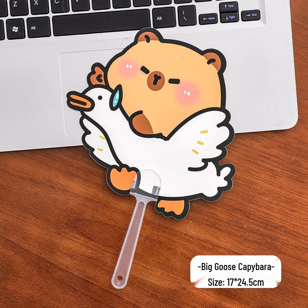 Adorable Capybara Alien Summer Cartoon Hand Fan – High-Quality Plastic