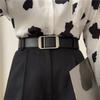 Retro Vintage Womens Ins Simple Unique Buckle Design Denim Pants Belt For Coats