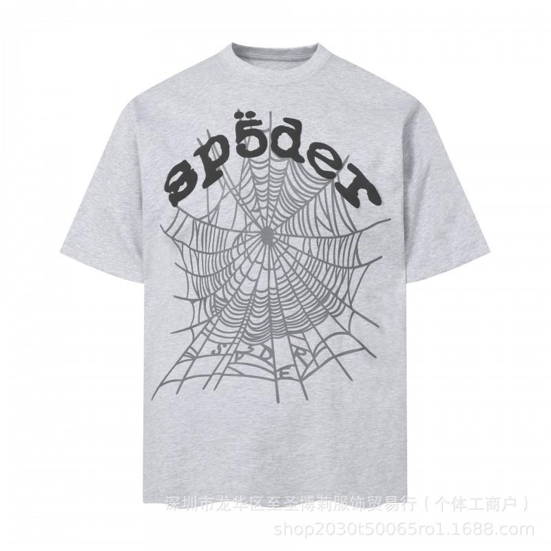 Sp5der 3D Puff Print Graphic Tee Men Loose Fit Cotton Short Sleeve T-Shirt Casual Wear
