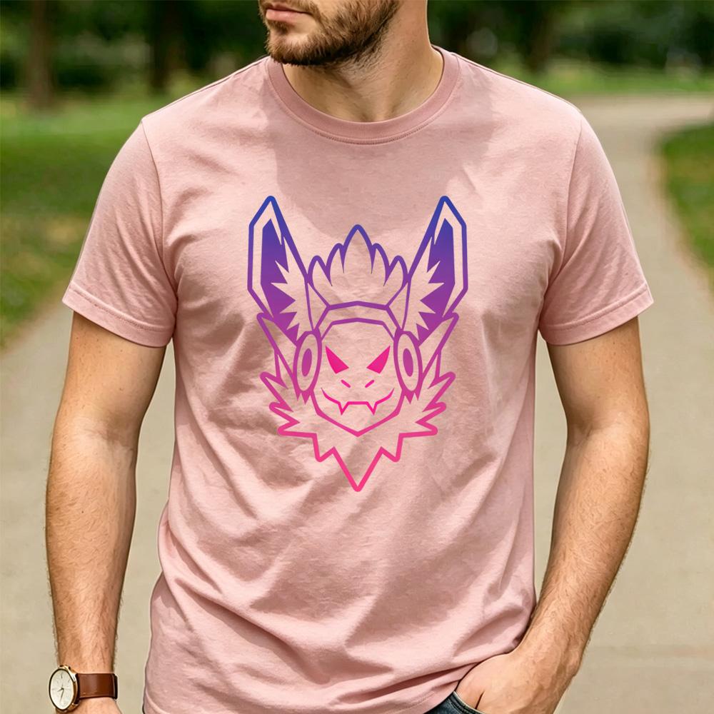 Neon Pink Purple Gradient Protogen Mechanical Furry Fursona T Shirt Unisex 100 Cotton Loose Fit Furry Fan Gift Tops Unisex Tees