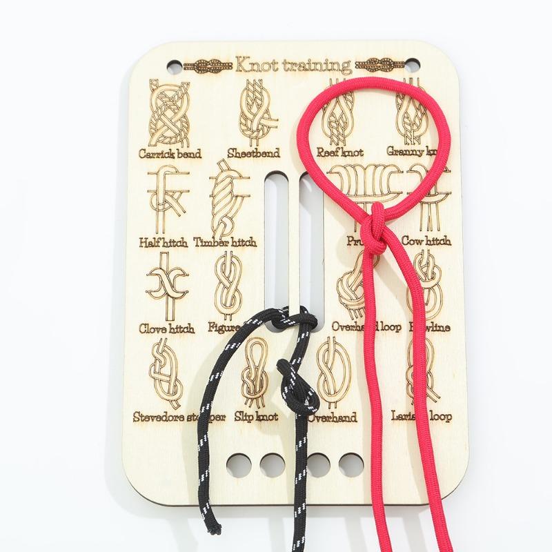 1PCS new wooden knot knot learning training board outdoor life-saving camping knot practice tool