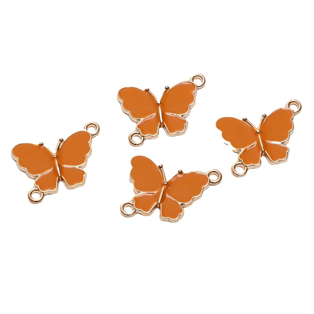 5Pcs Alloy Drip Oil Double Hanging Butterfly Charms Pendant For Women Kids Necklace Bracelet DIY Jewelry Making Accessories