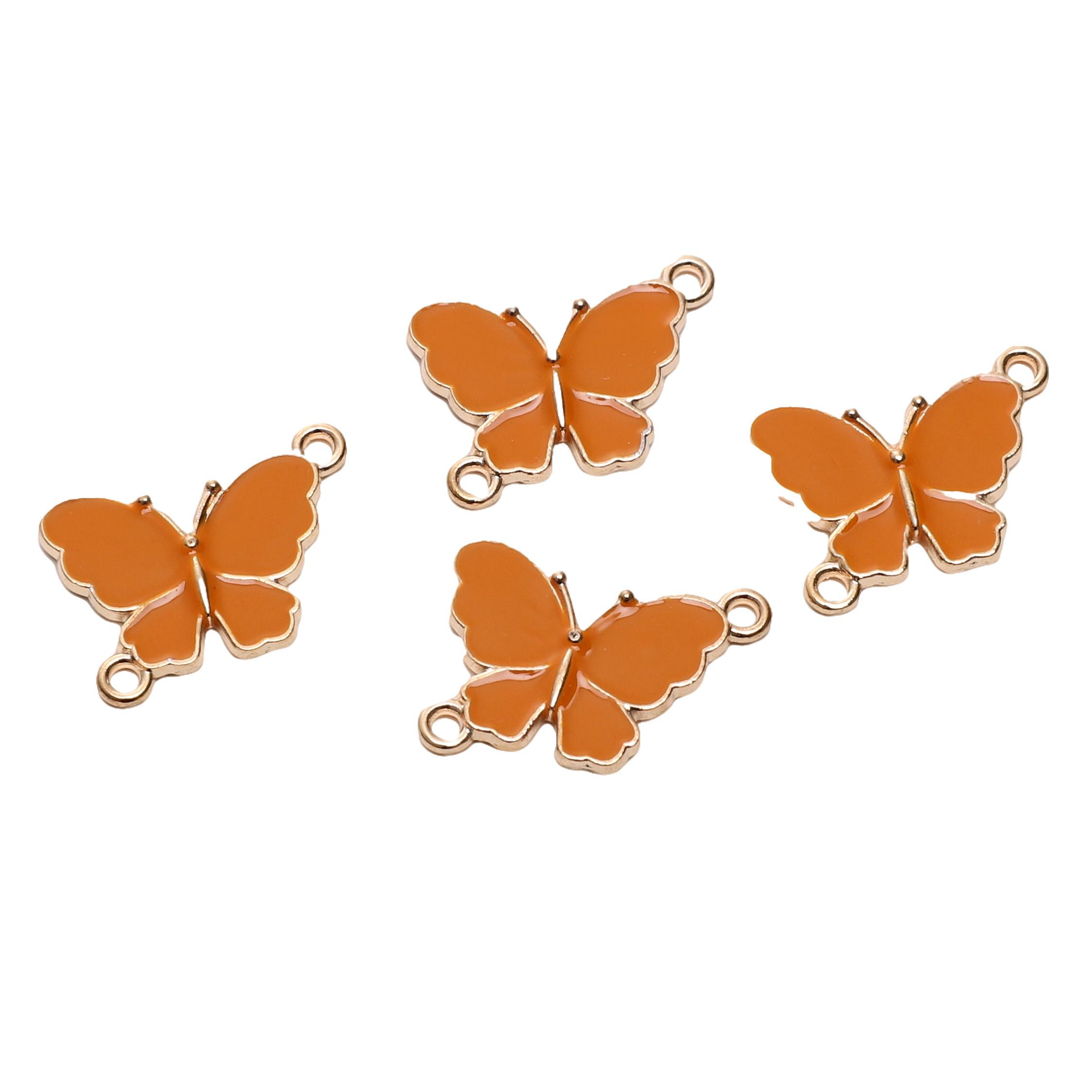 

5Pcs Alloy Drip Oil Double Hanging Butterfly Charms Pendant For Women Kids Necklace Bracelet DIY Jewelry Making Accessories 20x15mm 5pcs жовтий