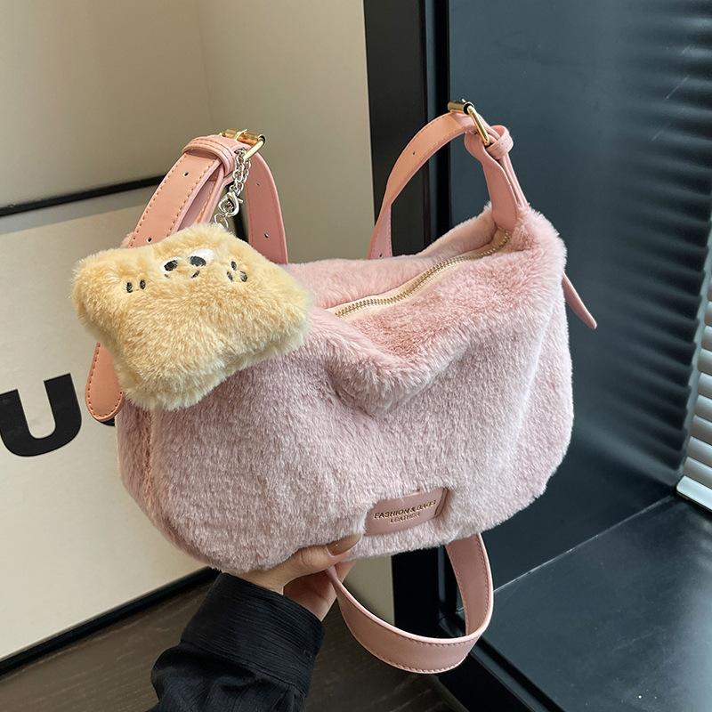 

Сумка-мессенджер для женщин с большой вместимостью 2024 года, новая осенне-зимняя универсальная сумка через плечо, высококачественная женская сумка-пельмень розовый