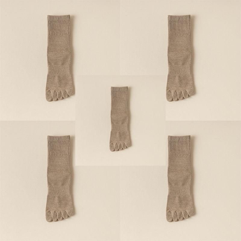 5 Perechi Șosete Femei Cinci Degete Bumbac Pur Culoare Solidă Dama Degete Separate Șosete Sport 2025 Primăvară Toamnă Șosete Degete