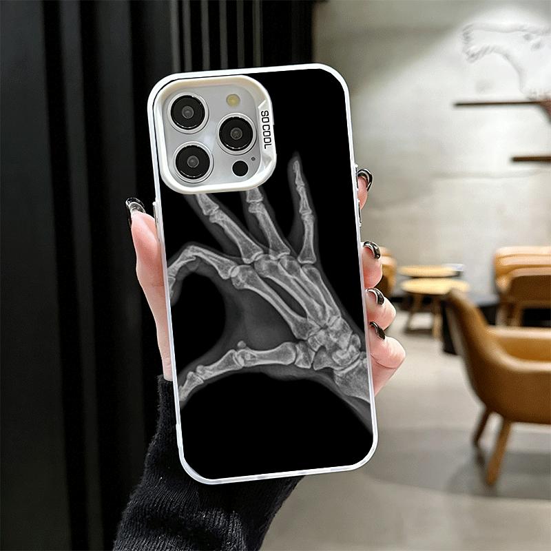 Funny X-Ray Hand Bones Shockproof Phone Case for iPhone 17 Air 16 16E 15 Pro Max 14 Plus 13 Mini 12 Back Cover Anti Fall Fundas