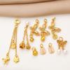 Gold-Plated Lotus Pod & Butterfly Pendant for DIY Jewelry Crafting