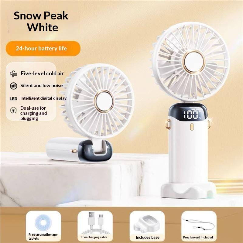 Usb Rechargeable Portable Handheld Fan – Cute Plastic Design, Dual Use (Handheld/Stand), Summer Cooling Fan For Kids & Adults
