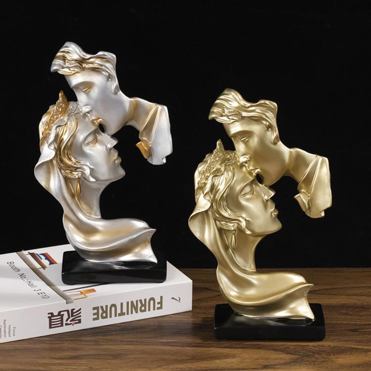 Kiss Couple Lovers Statue Resin Figurine Handicraft Ornaments for Home Kiss Couple Lovers Statue Resin Figurine Handicraft Ornaments for Home