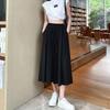 2026 Summer Women's High-Waisted Ice Silk Wide-Leg Pants - Korean Style Casual Loose Skirt Pants