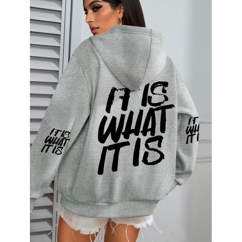 2025 Women's Letter Print Winter Hoodie