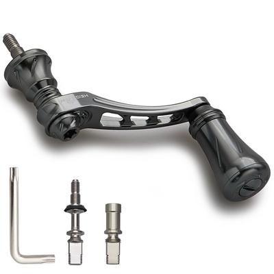 HEIGHTEN Variable Rollengriff mit 19mm Aluminiumknauf für Daiwa und Universal Spinnrollen Arch Serie Grau 45-50mm Shimano, (Dunkel