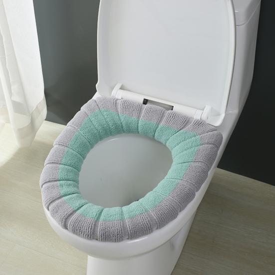 1/4Pcs Toilet Seat Covers Stretchable Thick Soft Padded Toilet Seat Warmer Cushion with Handle