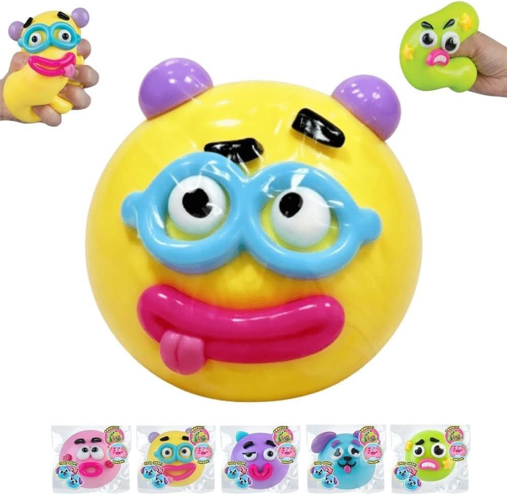 DIY Face Stickers Squeeze Ball Soft Squishy Fidget Toy Stress Relief Kids Decompression Toy