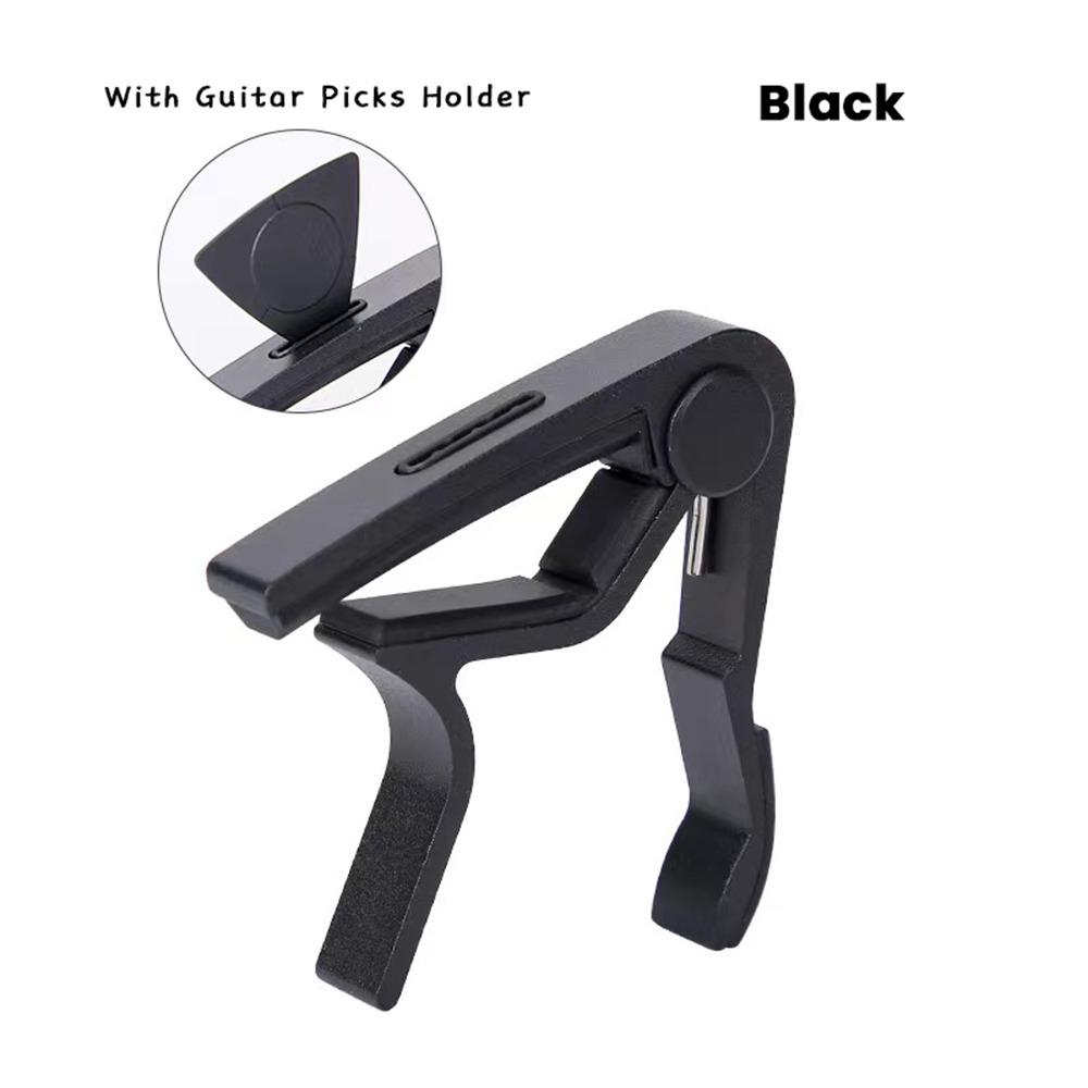 

Aluminium Alloy Guitar Capo Wood Grain Guitar Tone Adjusting Clamp Electric Guitar Black