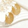 European and American Light Luxury and Versatile High-end Exaggerated Striped Plain Ring Earrings
