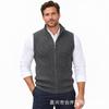 Mens Knit Vest Business Stand Collar Full Zip Slim Fit Sleeveless Sweater Winter