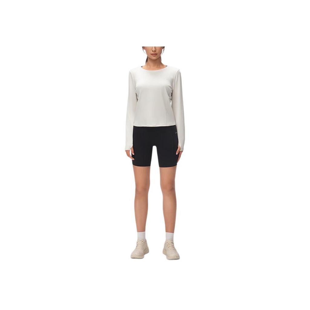 SAUCONY Solid Color Simple Long Sleeve Round Neck Thin T-Shirt Women Tops Light-Gray SC1240041B-GR58
