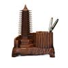 Wenchang Pagoda Pen Holder: Thirteen-Story Wood Grain Craft for Students, Perfect Back-to-School Desktop Ornament